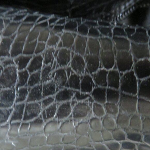 Justfab Black croc embossed Olwen Bootie Ankle boot size 10 pointed toe - Picture 3 of 12